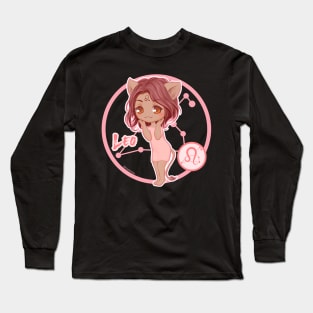 Chibi Zodiac Leo Long Sleeve T-Shirt